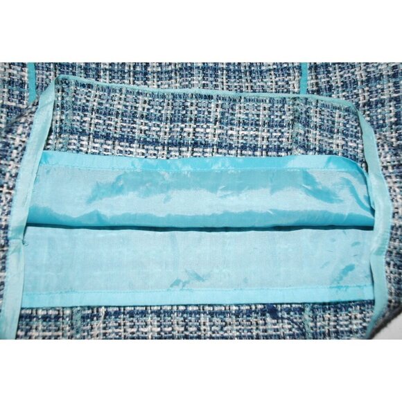Nine & Company Y2K Tweed Preppy Skirt Size 8 Aqua Blue Side Zip Knee Length Offi - Picture 6 of 7